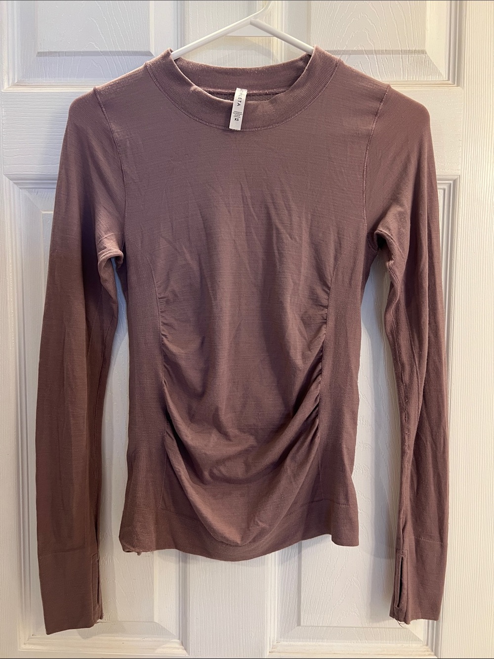 Athleta Long-Sleeve Ruched Top - Mauve